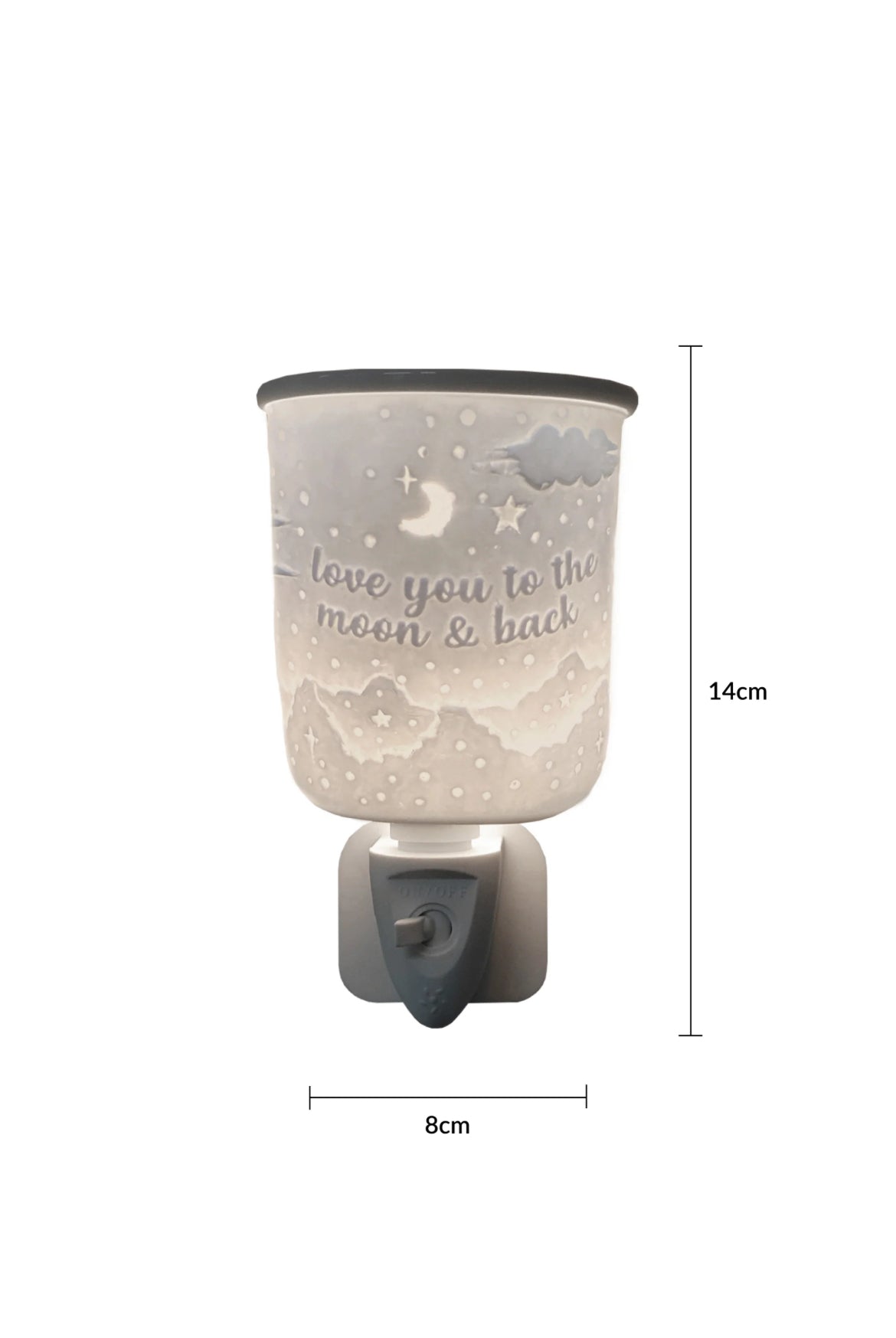 Porcelain Plug In Electric Melt Warmer - Love You To The Moon & Back
