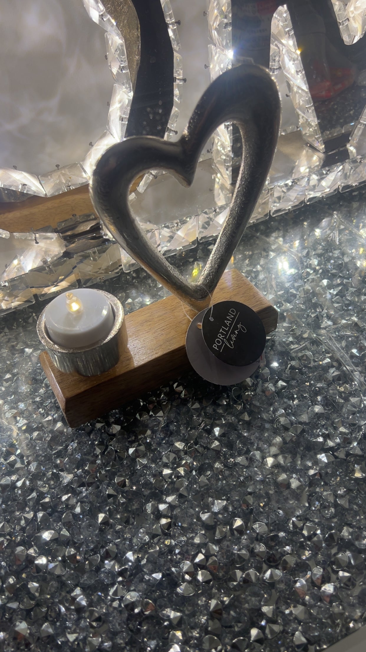 Metal Heart w/ T-Light Holder 17cm