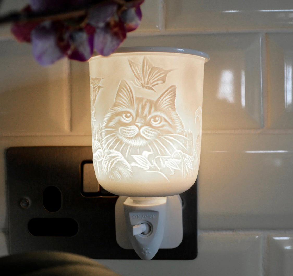 Porcelain Plug In Electric Melt Warmer - Cat
