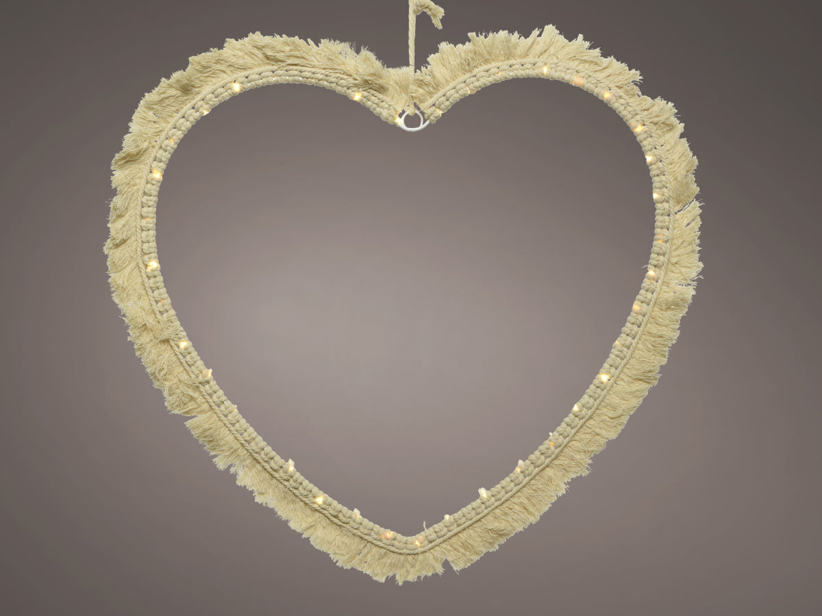 LED Macramé Heart, 56cm