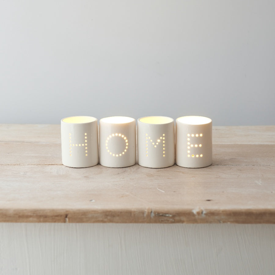 Set of 4 Ceramic Home T Light Holders