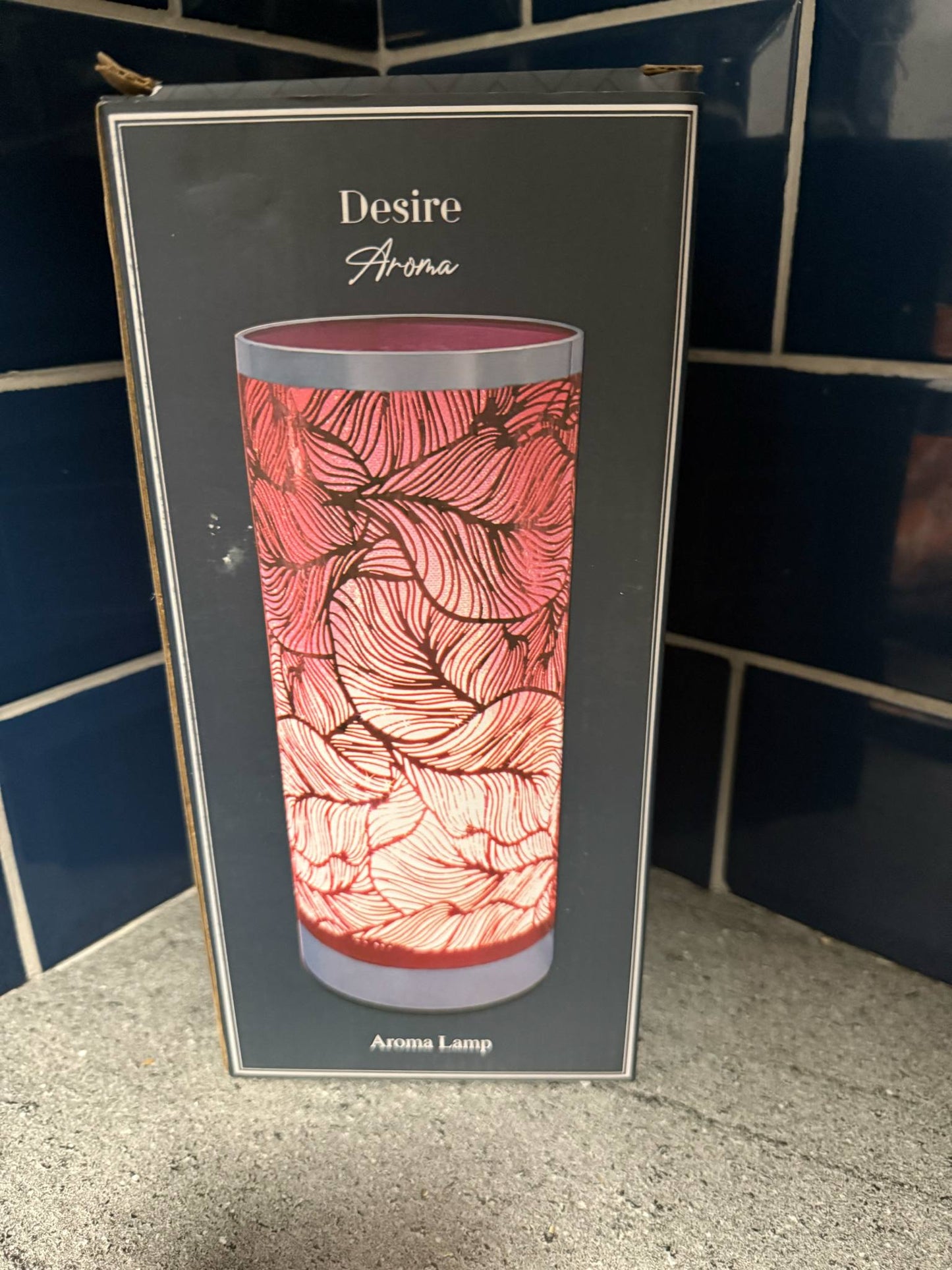 Leaf Touch Sensitive Aroma Lamp In Pink And Silver 26cm