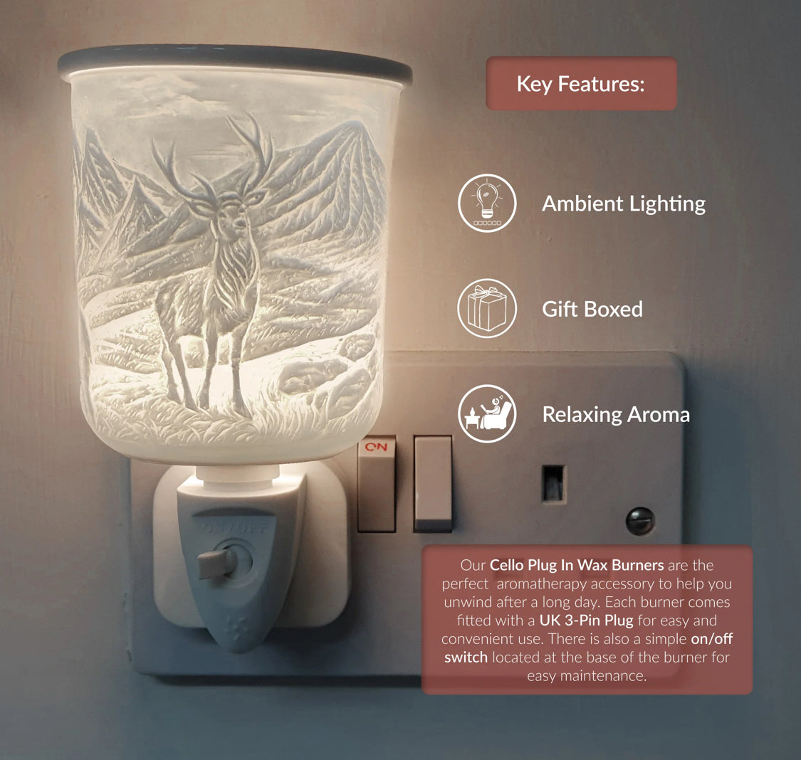 Porcelain Plug In Electric Melt Warmer - Highland Stag