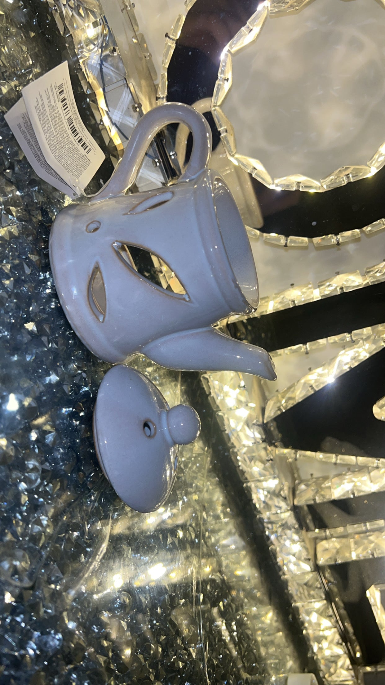 Eden Ceramic Teapot Oil Burner With Lid, 14.5cm