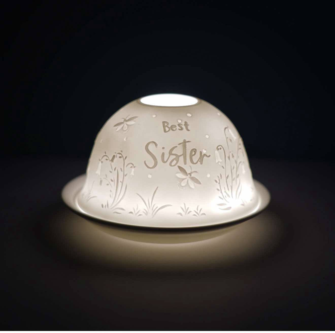 Porcelain Tealight Dome - Best Sister