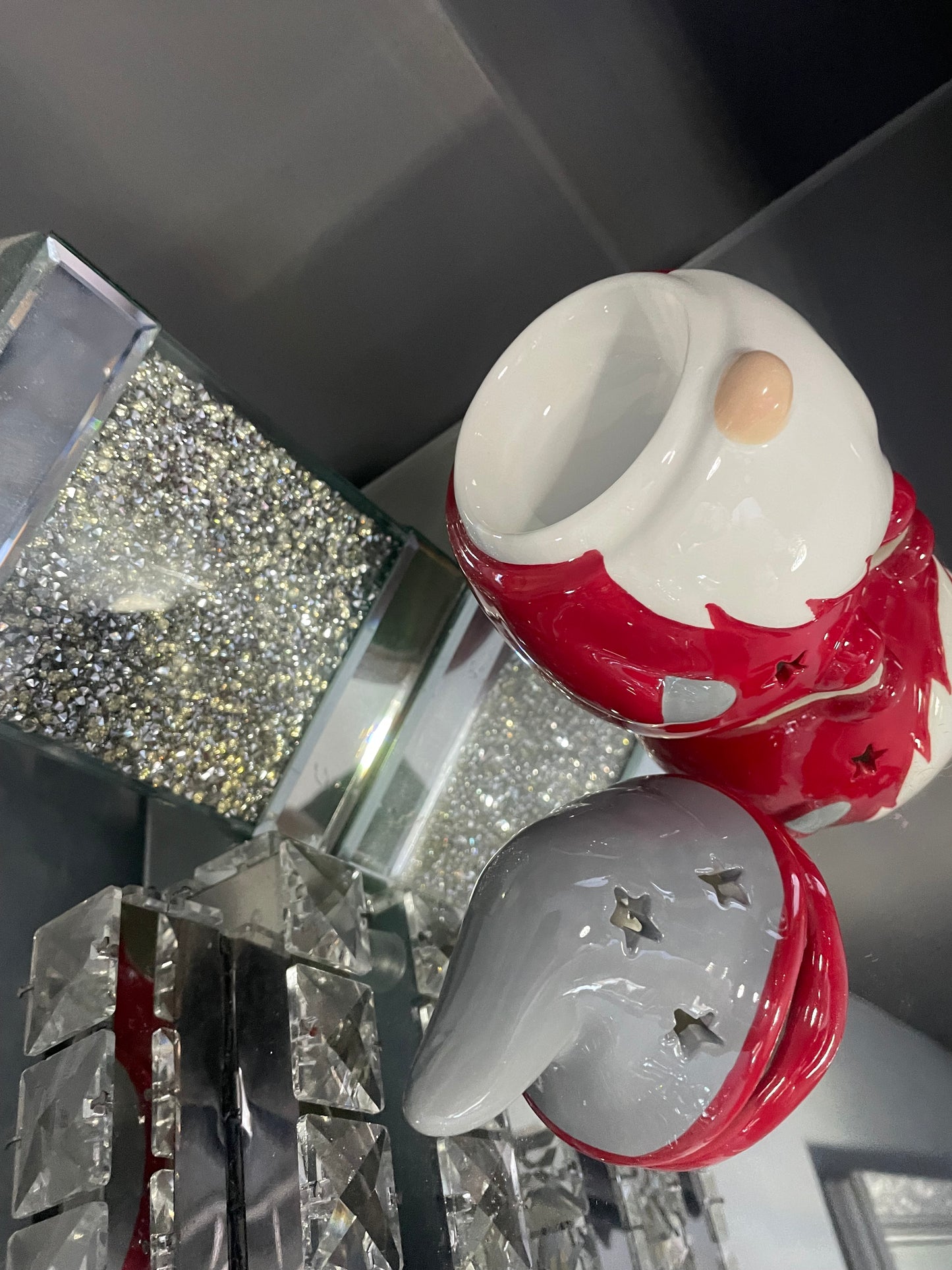 Red and Grey Gonk Ceramic Oil Burner