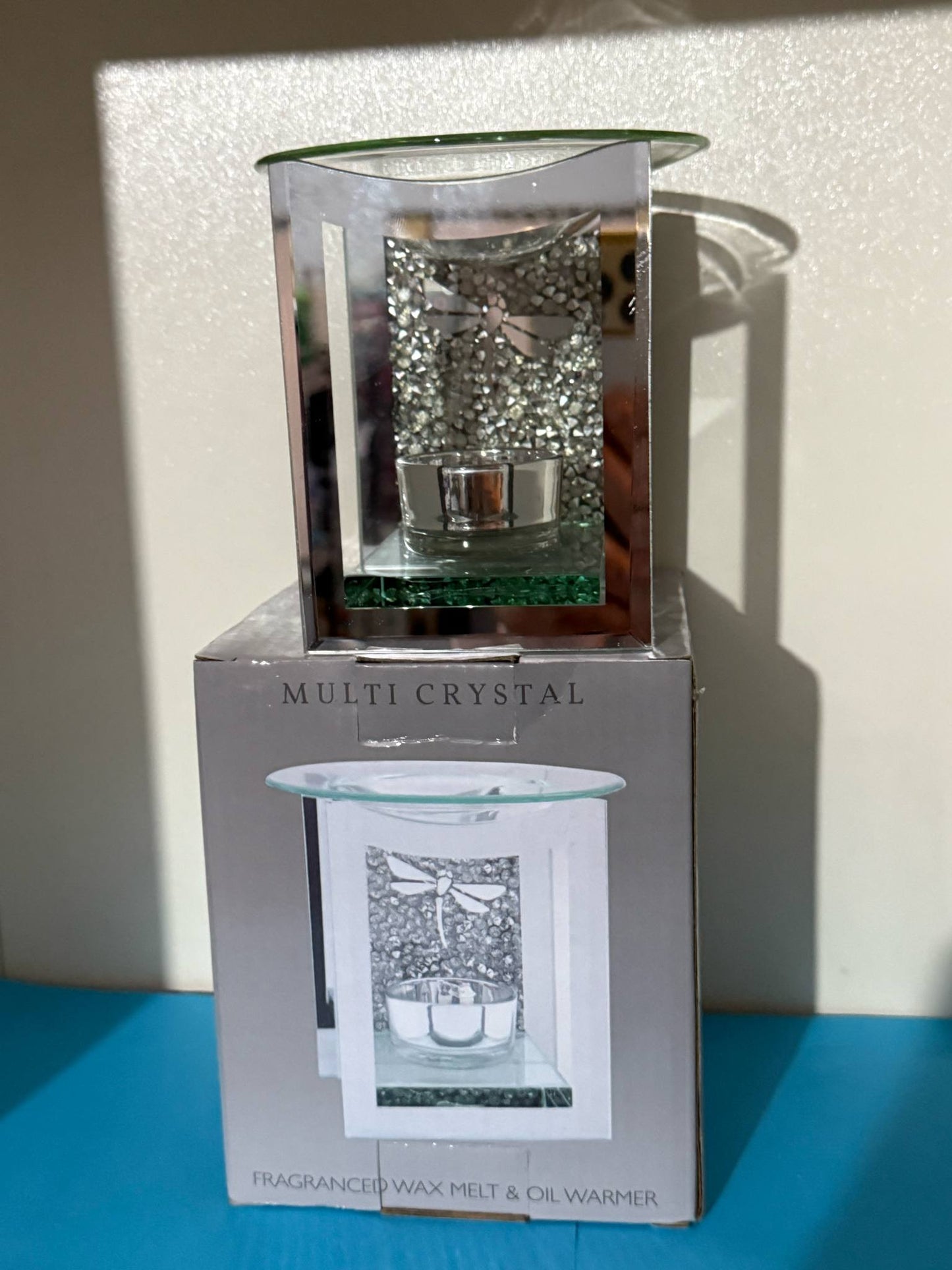 Mirror Crystal Oil Burner Dragonfly 12.5cm
