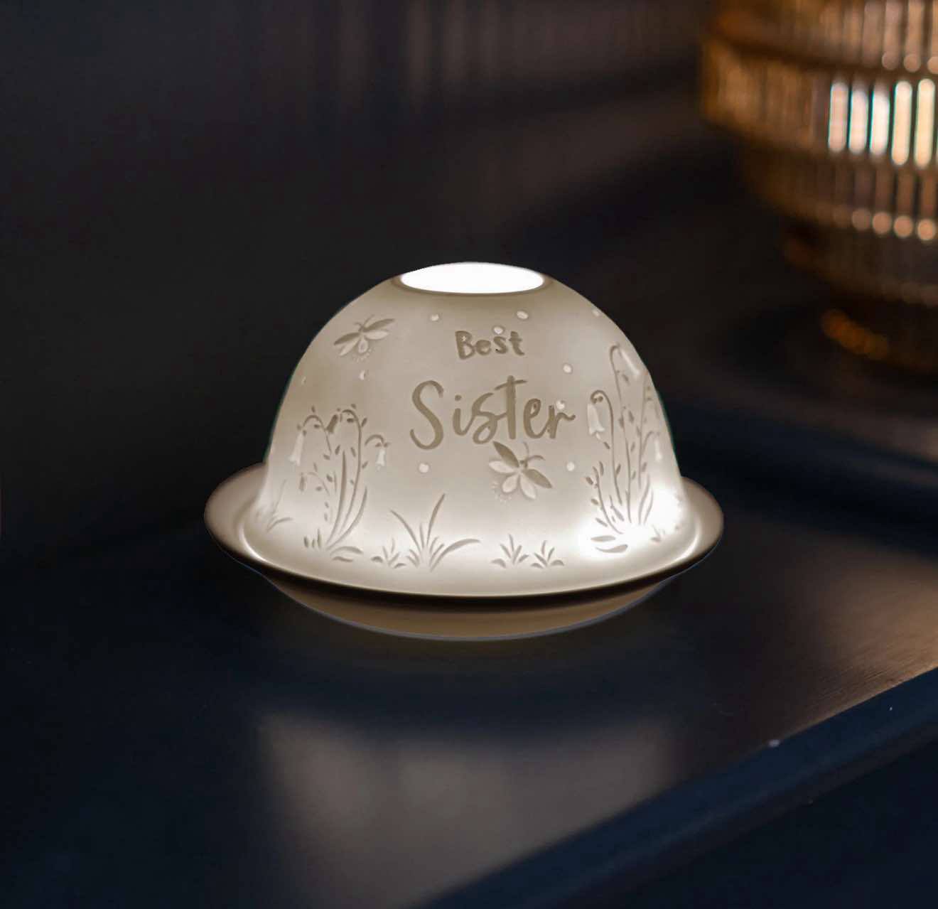 Porcelain Tealight Dome - Best Sister