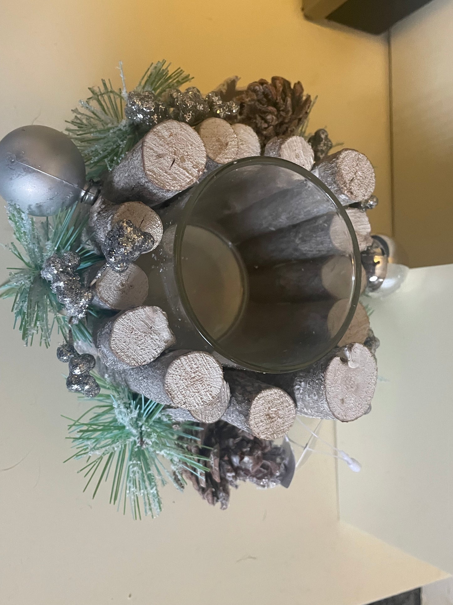 Rustic Woodland T-light Holder table centre piece 14cm Decor Ornaments