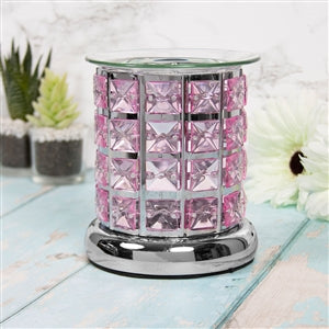 Glass Crystal Oil/Wax Warmer 12cm Pink - Tealight