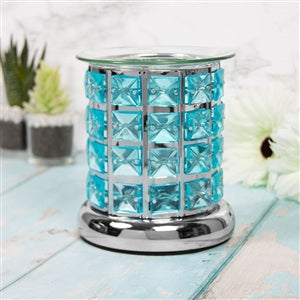 Glass Crystal Oil/Wax Warmer 12cm Teal - Tealight