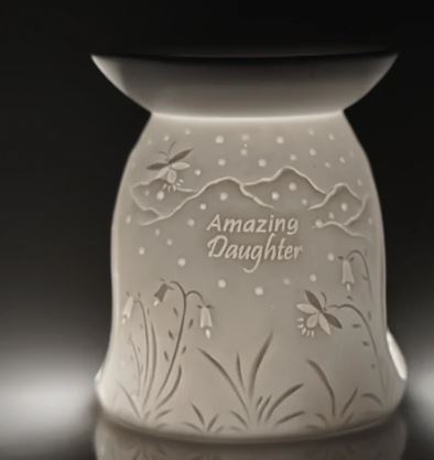 Porcelain Tealight Wax Melt Burner - Amazing Daughter