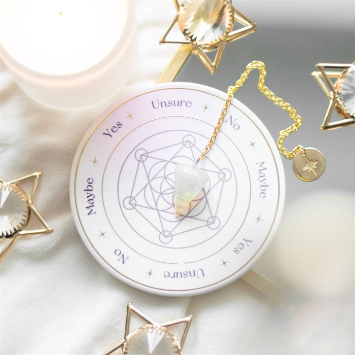 Opalite Pendulum Ceramic Divination Kit