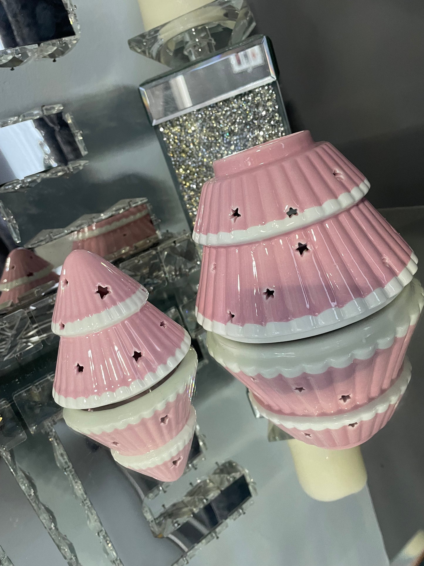 Pink Christmas Tree Ceramic Oil Burner