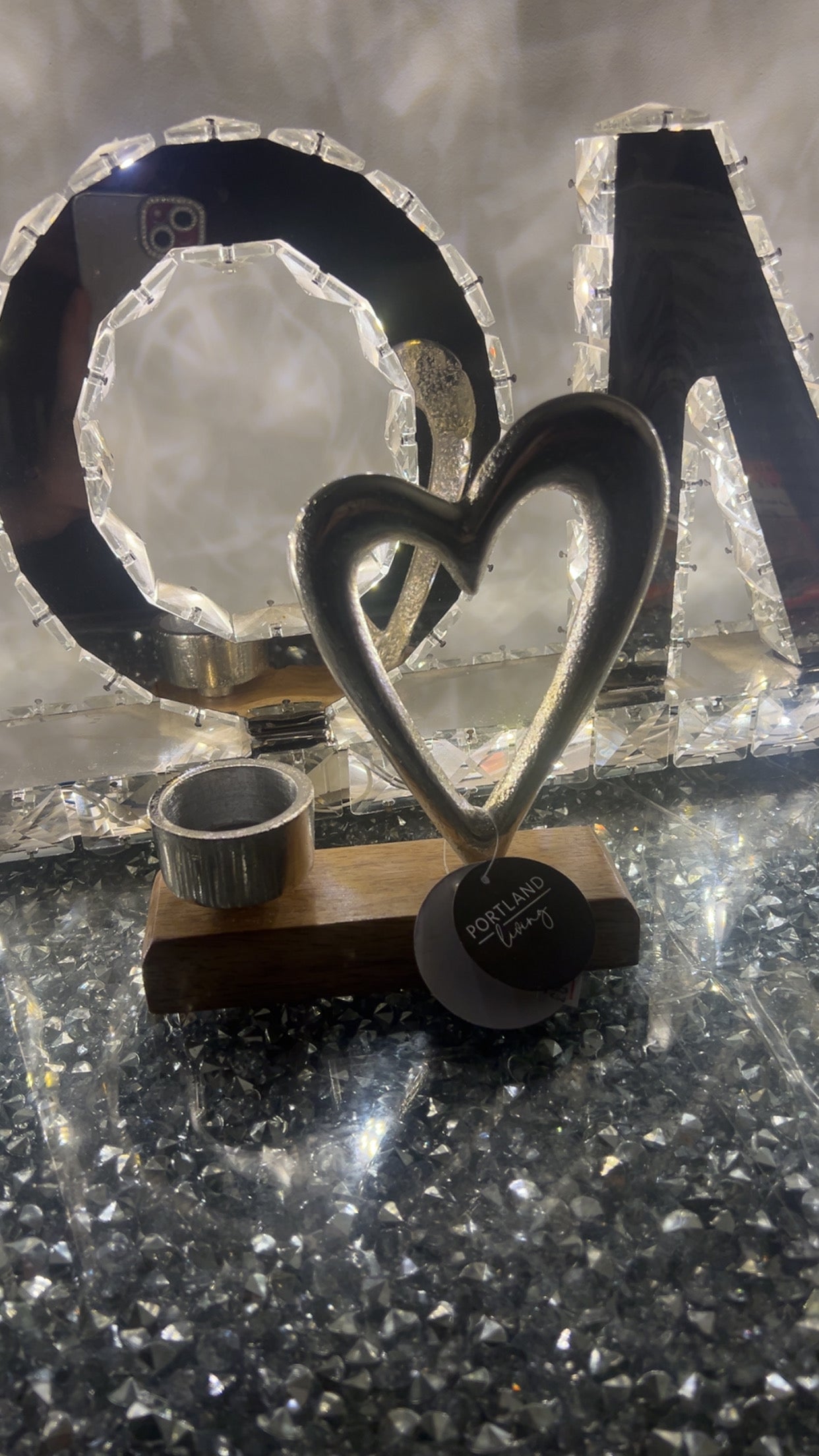 Metal Heart w/ T-Light Holder 17cm