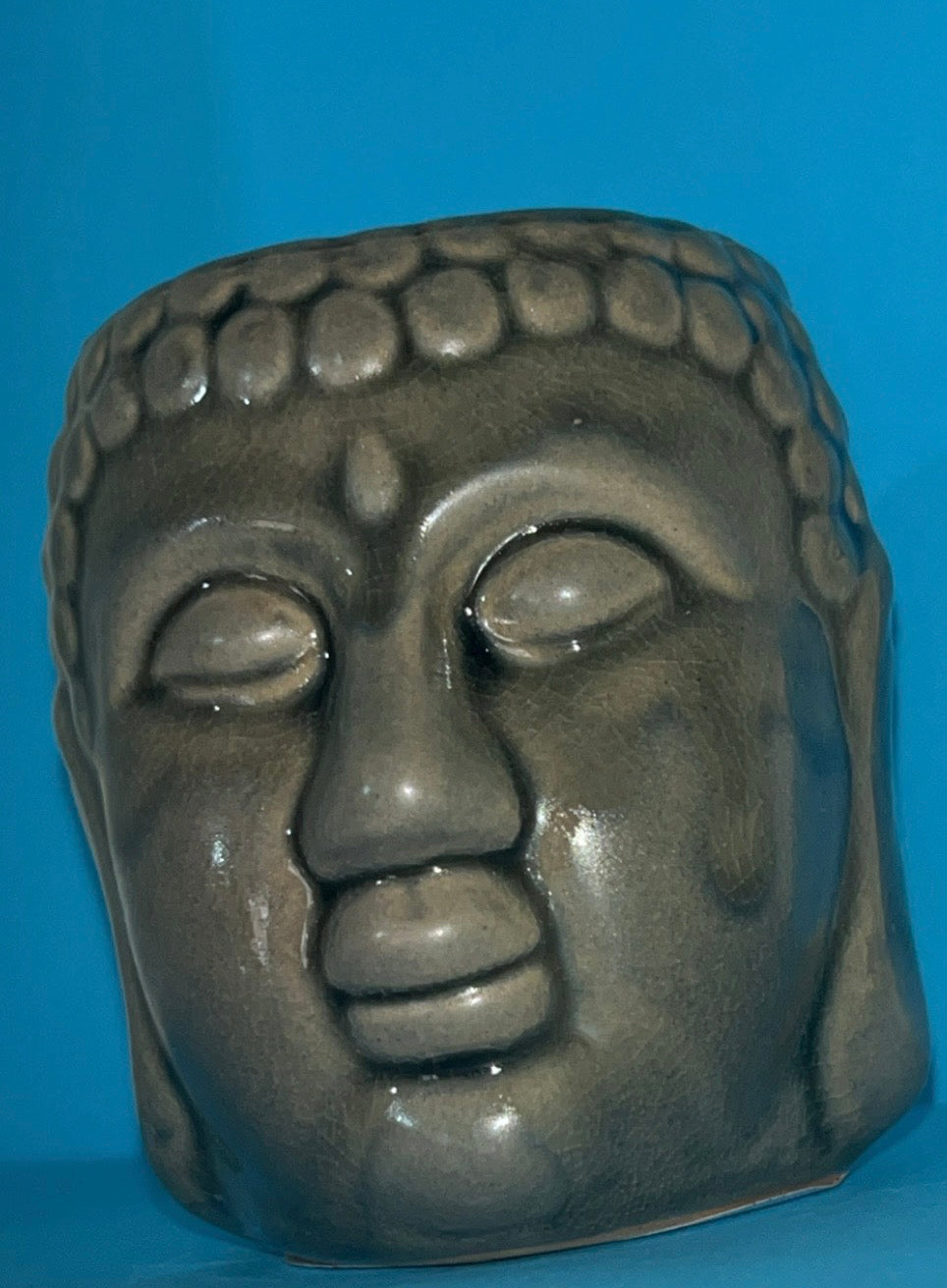 Ceramic Buddha Head Oil Burners, 8cm