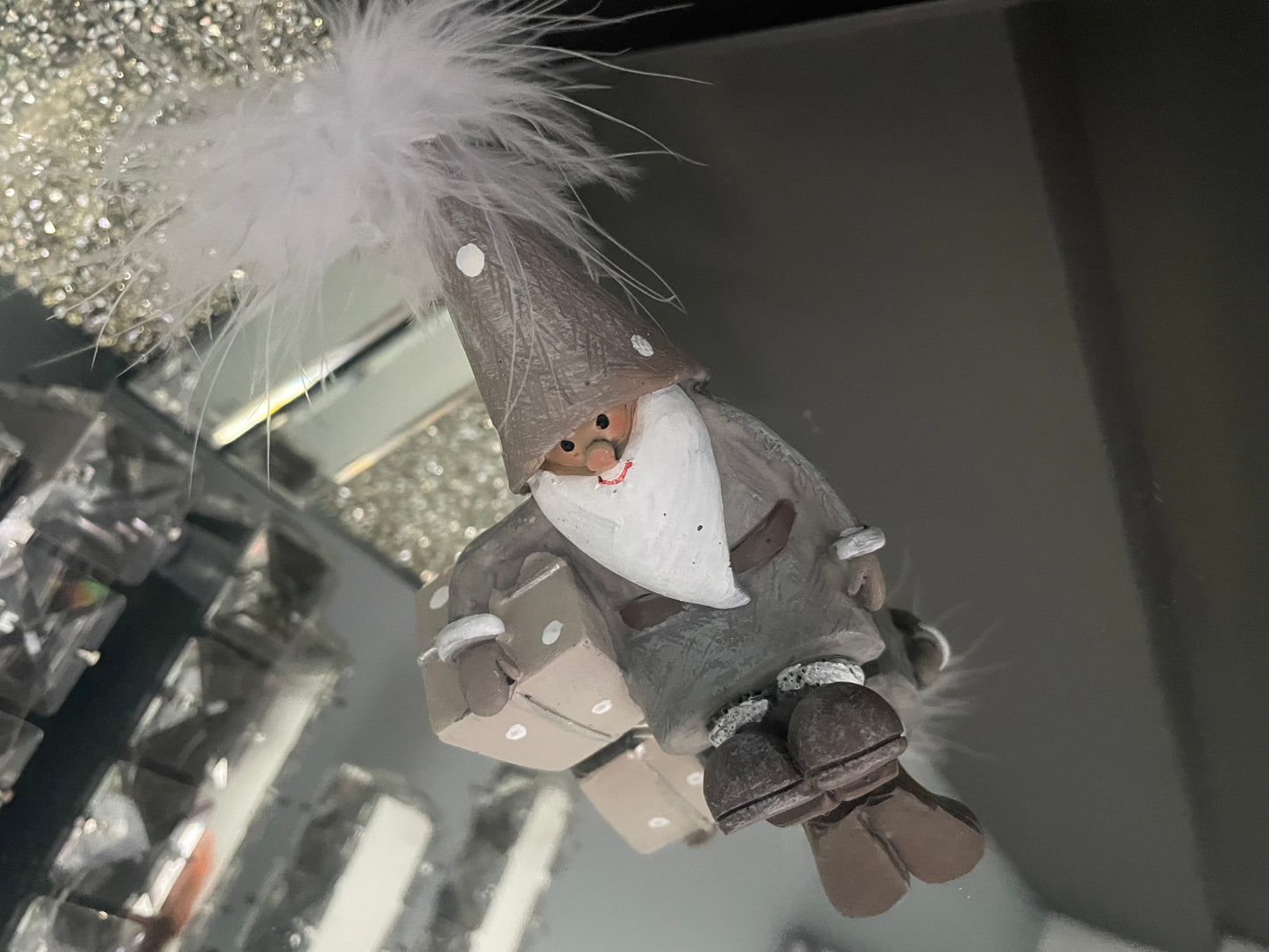 Feather Hat Santa Deco, 8cm