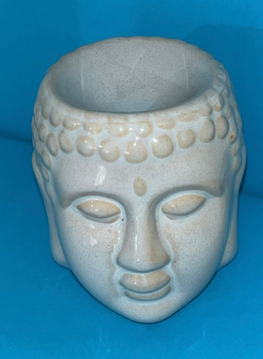 Ceramic Buddha Head Oil Burners, 8cm