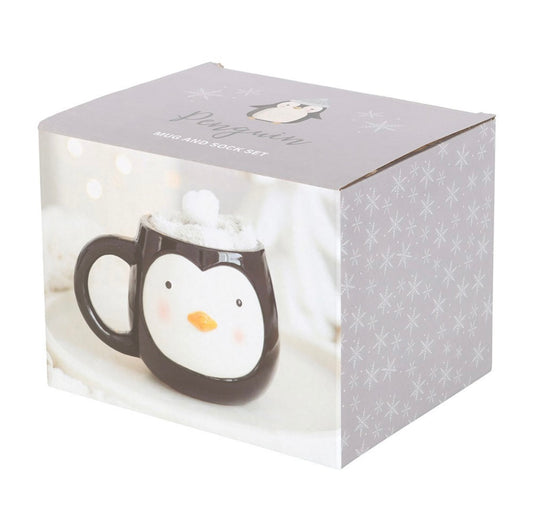 Penguin Ceramic Mug and Socks Set