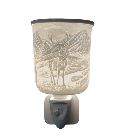 Porcelain Plug In Electric Melt Warmer - Highland Stag