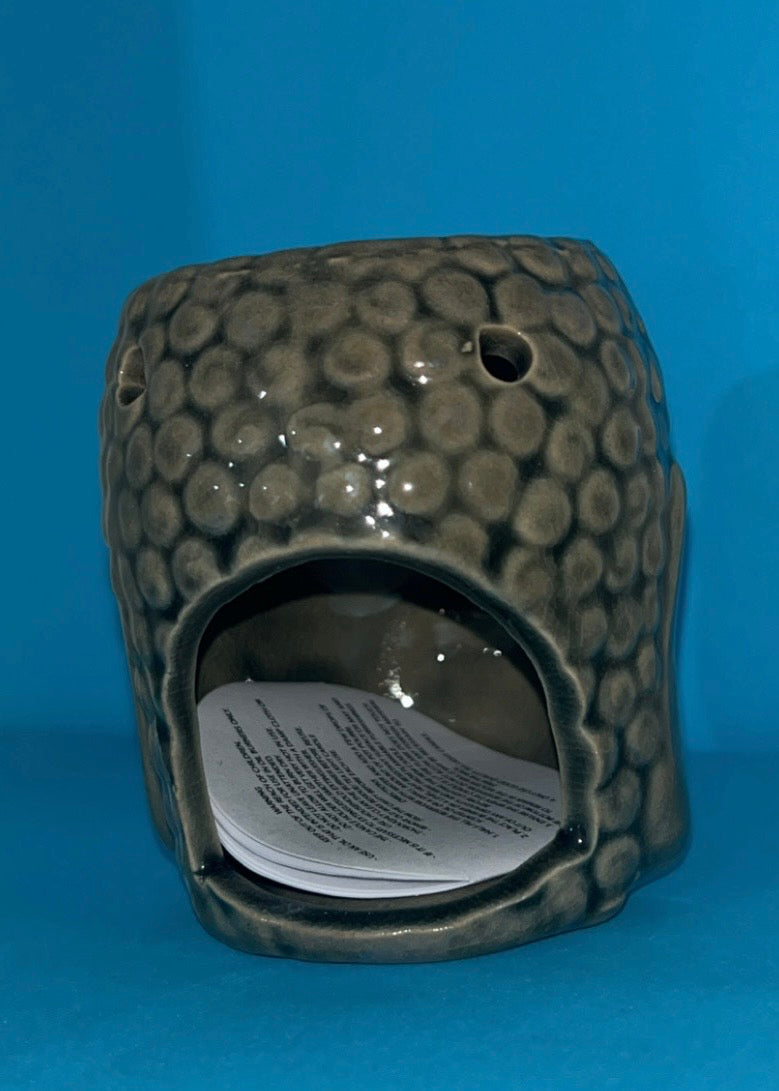 Ceramic Buddha Head Oil Burners, 8cm