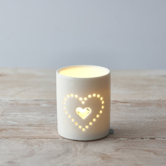 Dotted Heart T-light Holder, 6cm