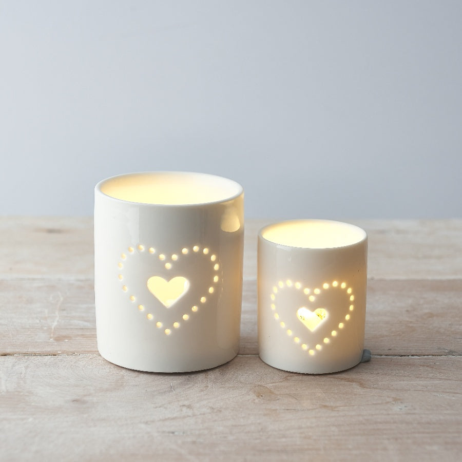 Dotted Heart T-light Holder, 6cm