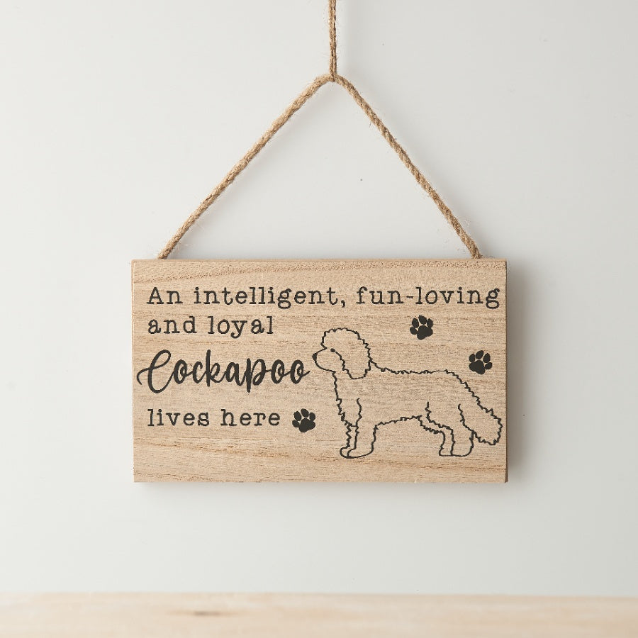 Cockapoo Wooden Sign 15cm