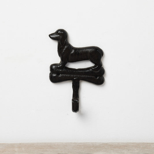 Dachshund Dog Cast Iron Hook, 14cm