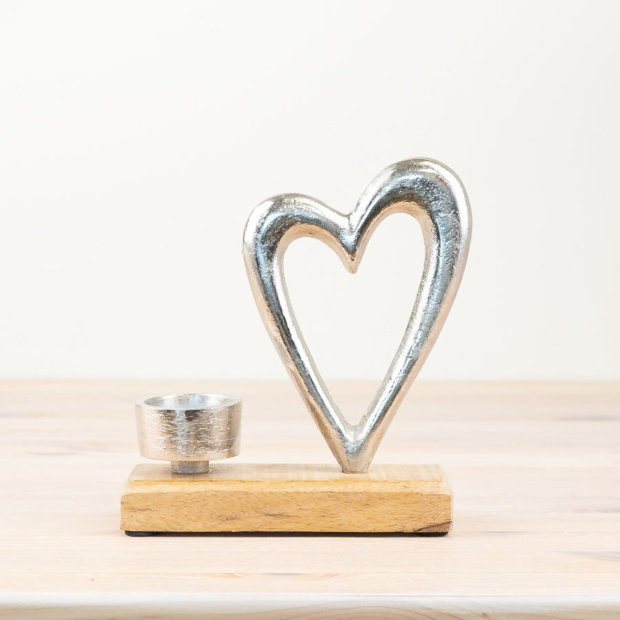 Metal Heart w/ T-Light Holder 17cm