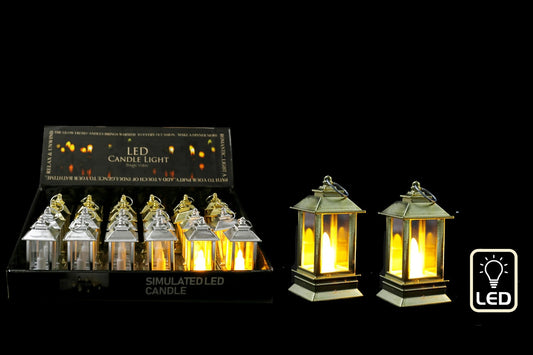 Gold LED Candle Lantern, 9cm