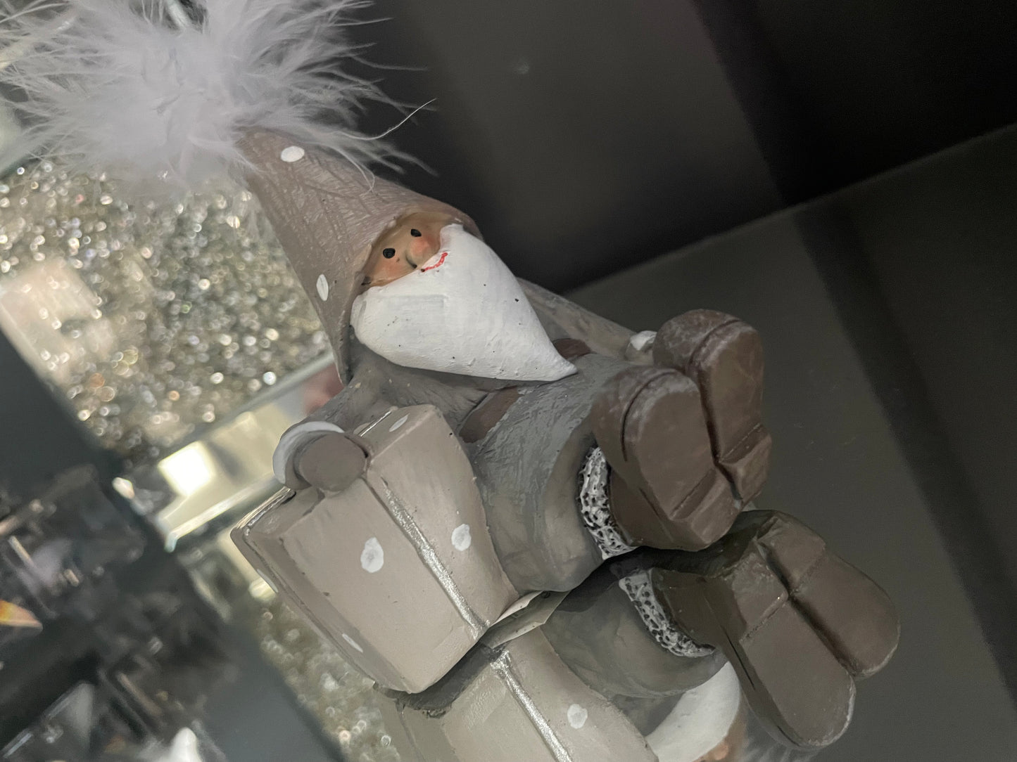 Feather Hat Santa Deco, 8cm