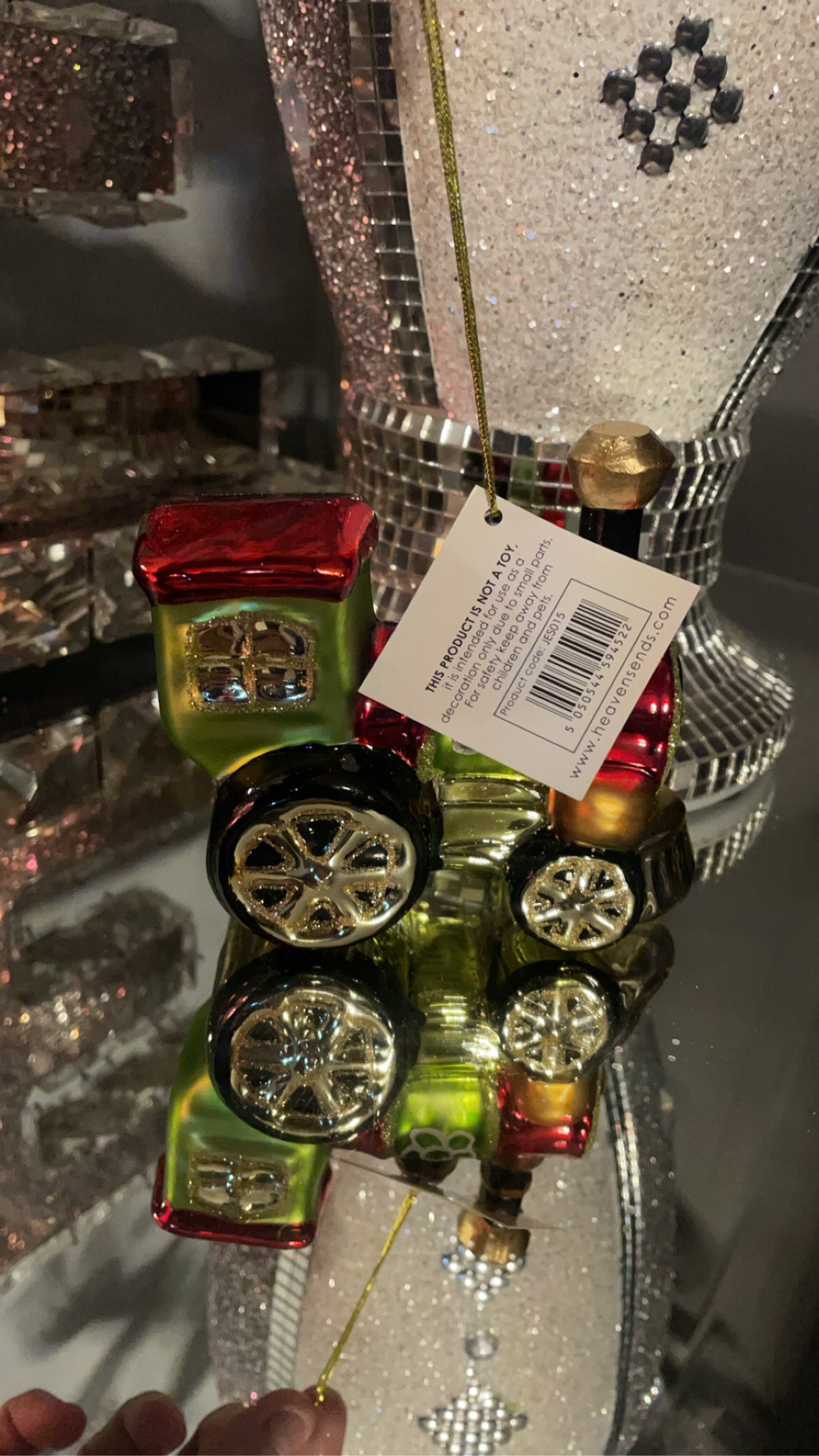 Christmas HangingTrain Bauble, 10cm