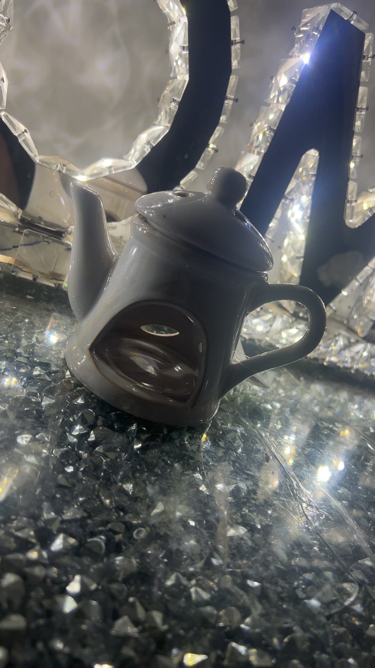 Eden Ceramic Teapot Oil Burner With Lid, 14.5cm