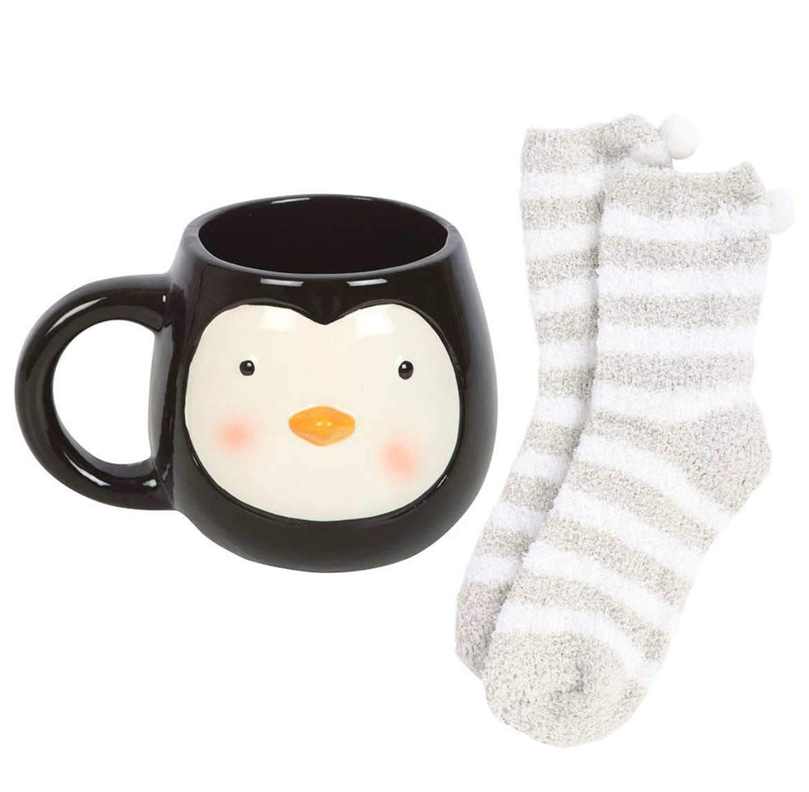 Penguin Ceramic Mug and Socks Set