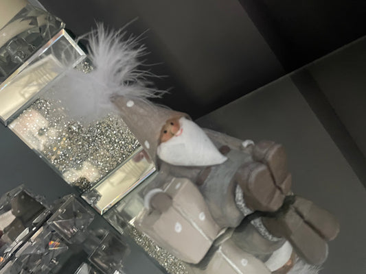 Feather Hat Santa Deco, 8cm