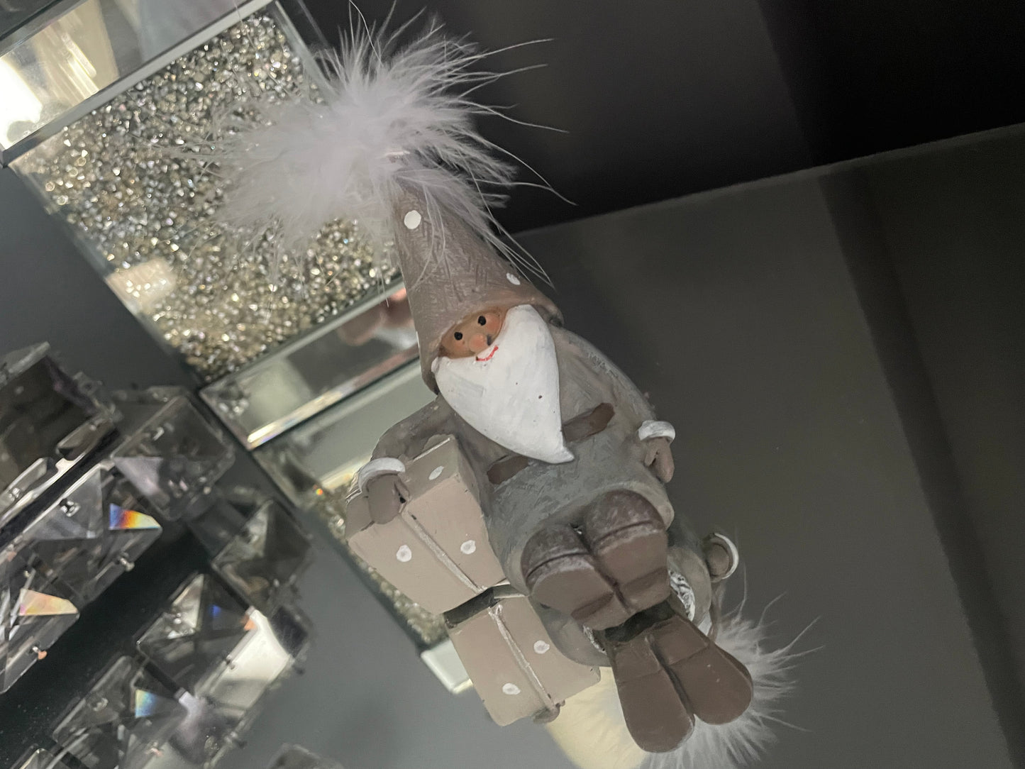 Feather Hat Santa Deco, 8cm