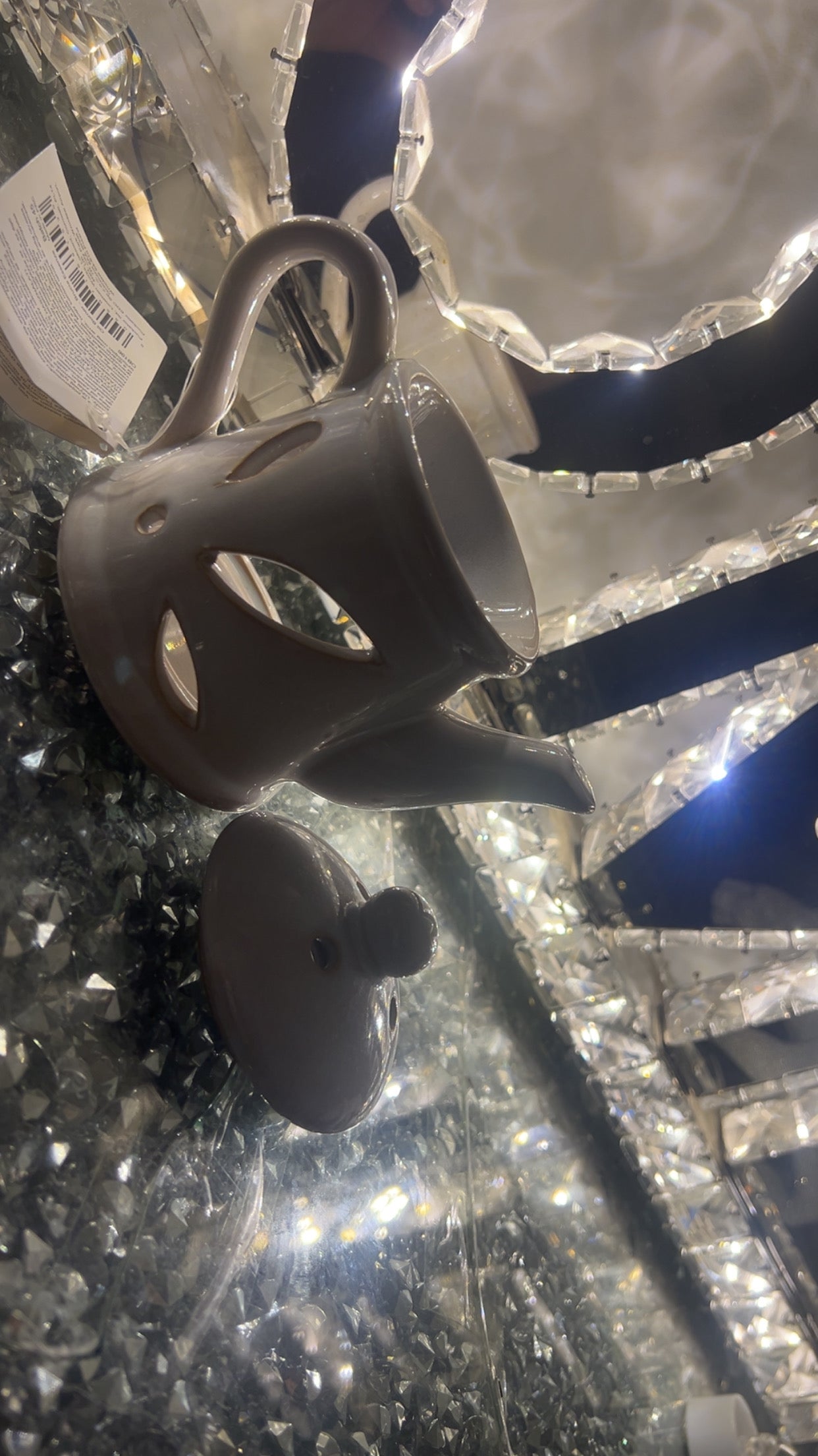 Eden Ceramic Teapot Oil Burner With Lid, 14.5cm