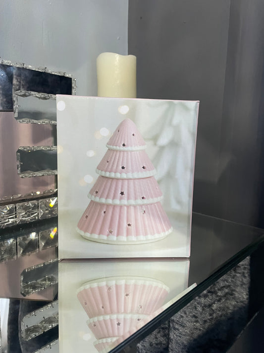 Pink Christmas Tree Ceramic Oil Burner