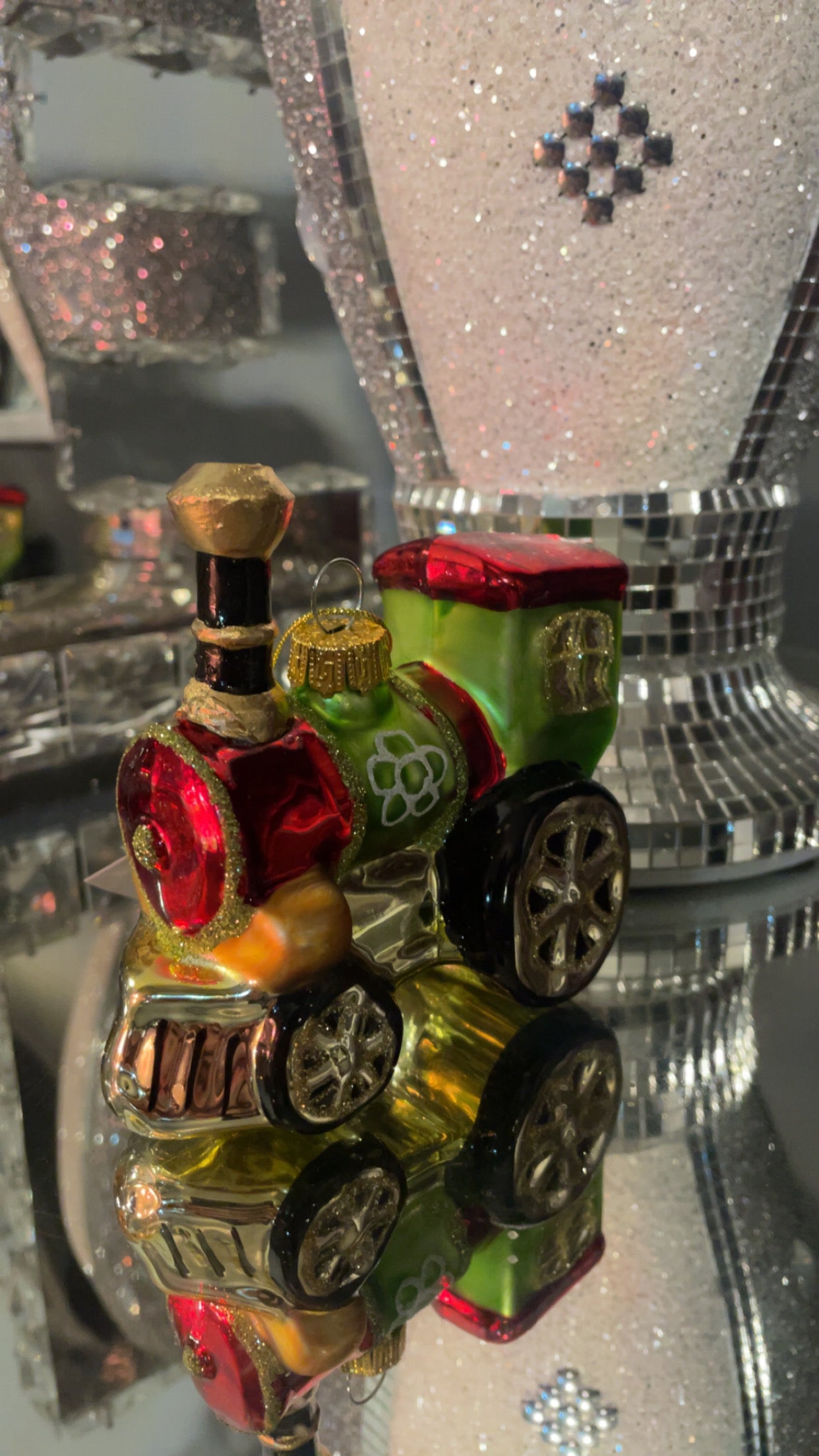 Christmas HangingTrain Bauble, 10cm