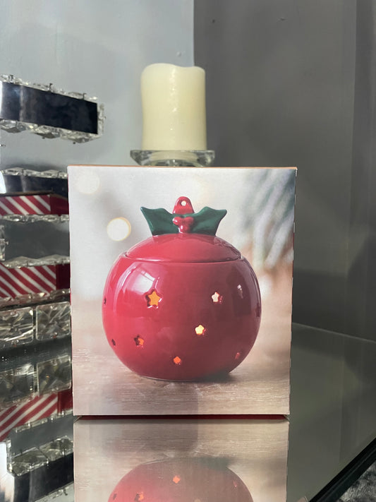 Red Bauble Oil Ceramic Burner