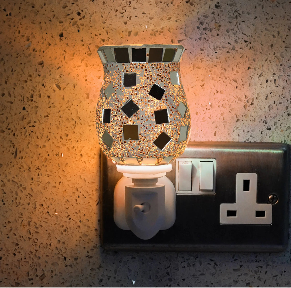 Mosaic Plug In Electric Warmer - Silver