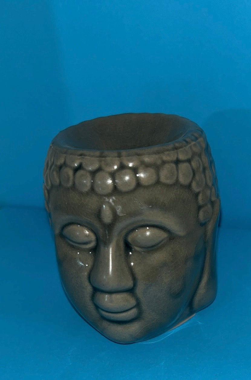 Ceramic Buddha Head Oil Burners, 8cm