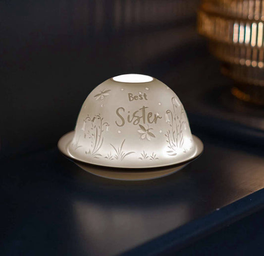 Porcelain Tealight Dome - Best Sister
