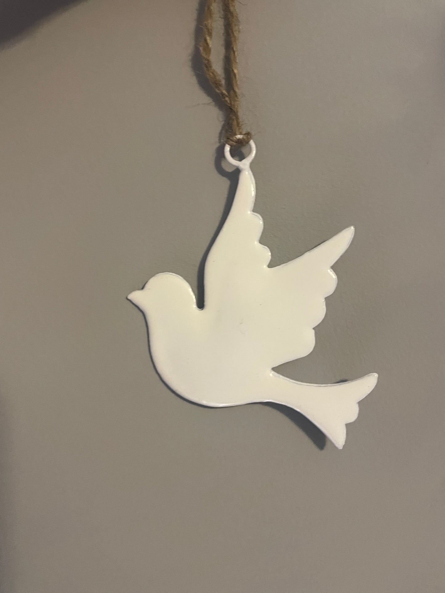 Simple White Dove Hanging with String Cord 8cm - Perfect for Home Decor