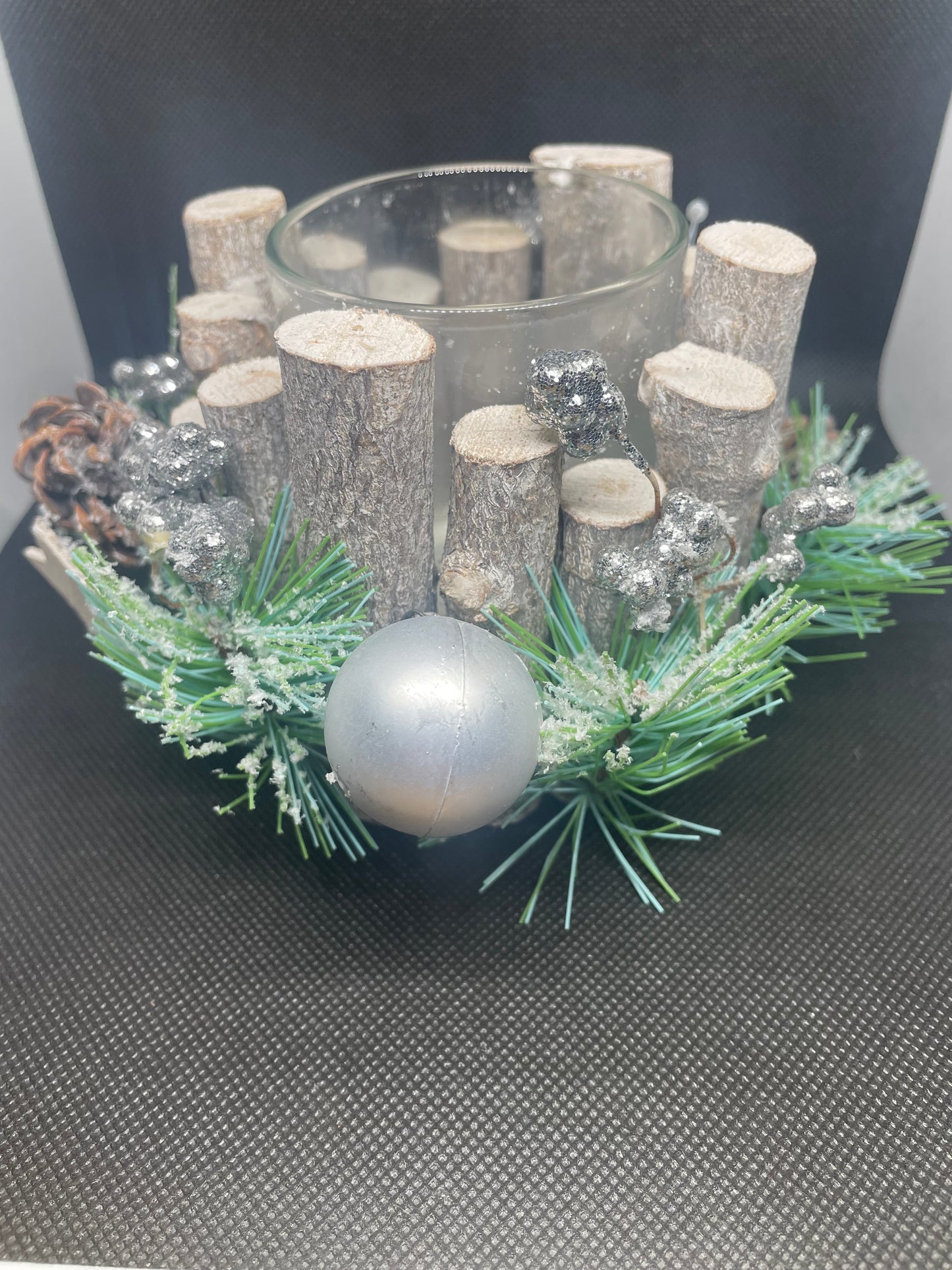 Rustic Woodland T-light Holder table centre piece 14cm Decor Ornaments