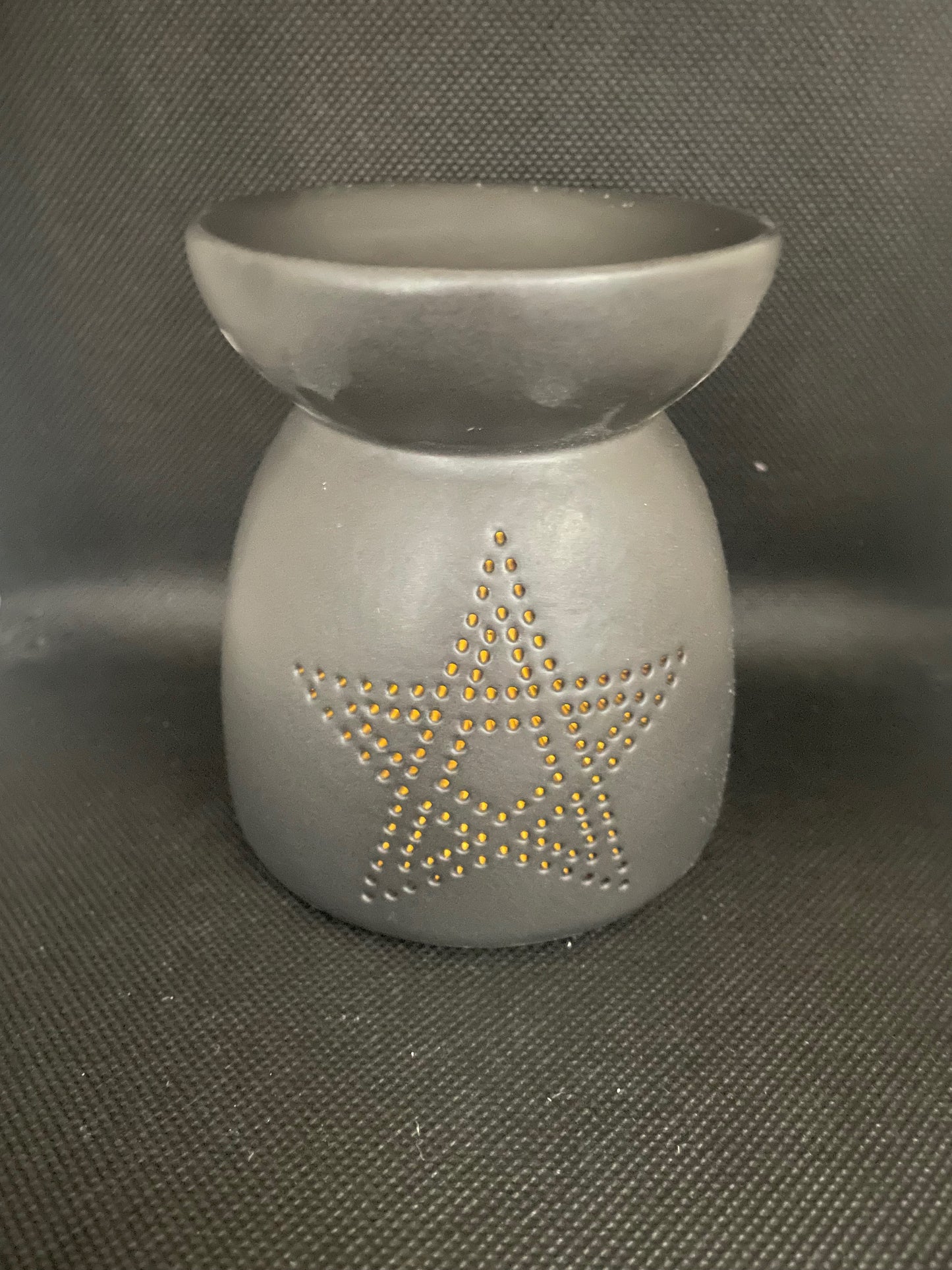 Black Pentagram Cut Out Oil Burner