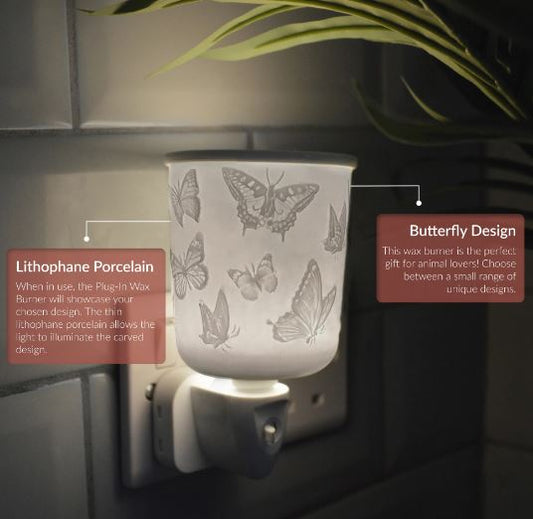 Porcelain Plug In Electric Melt Burner - Butterfly