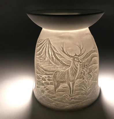 Porcelain Tealight Burner - Highland Stag