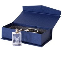 Guardian Angel Glass Keyring on Metal Chain in Display Box